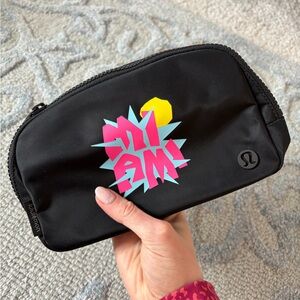 Lululemon Black panny pack with Miami Graphic